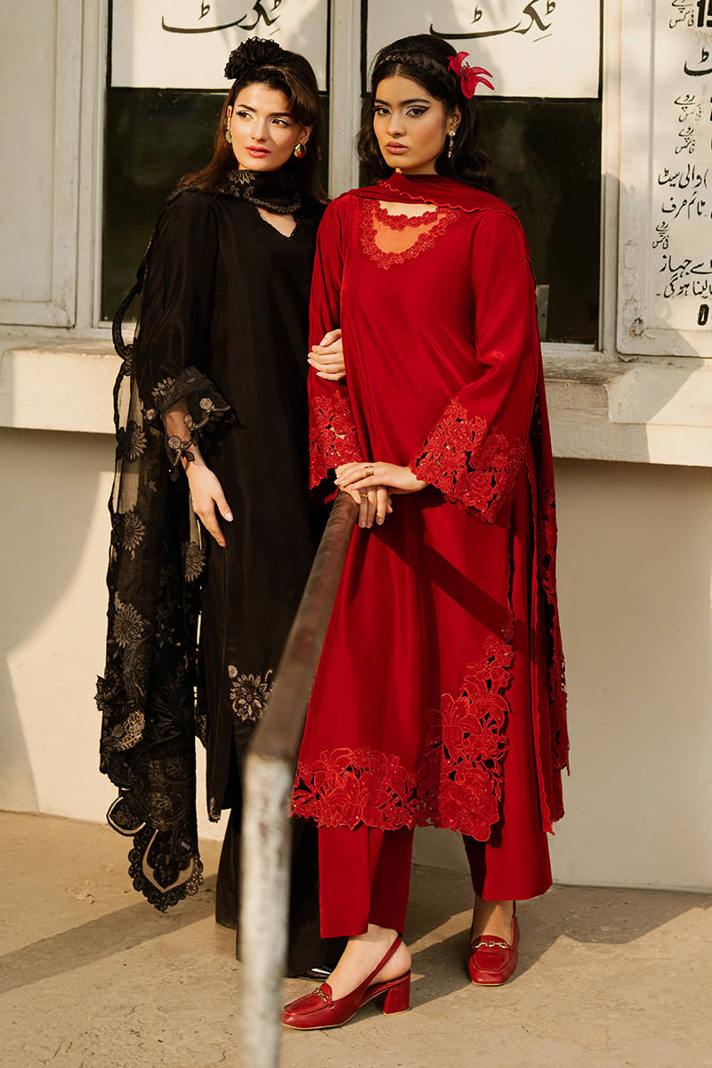 Picture of Cherry Red With Dupatta